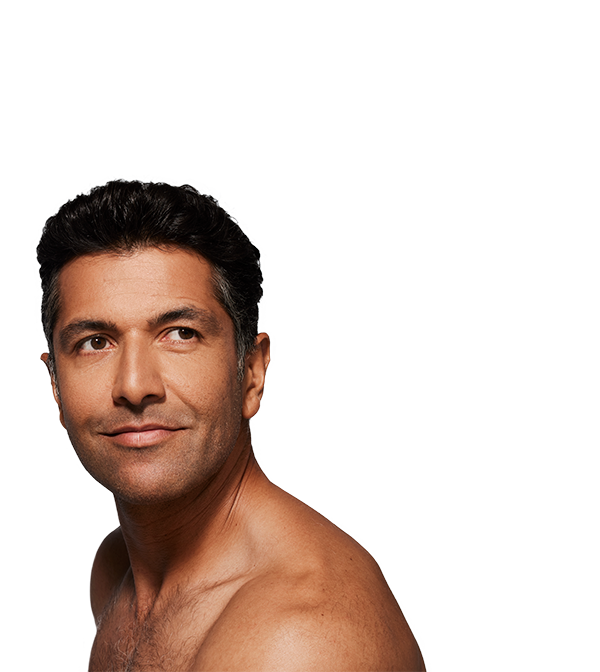 Man looking over his shoulder